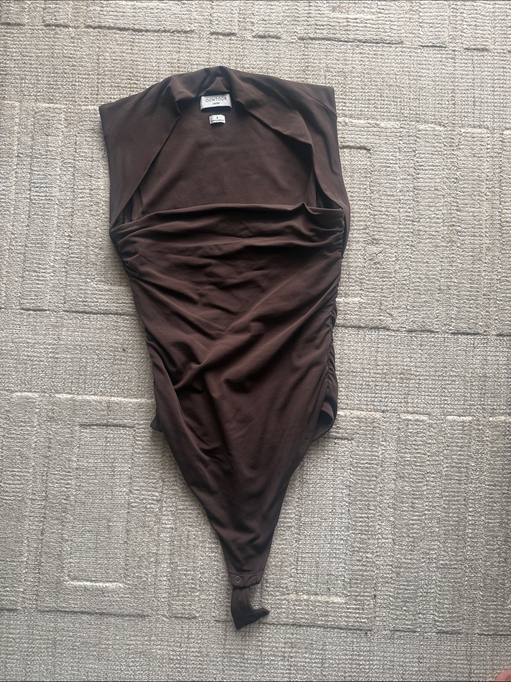Aritzia Brown Ruched Sleeveless Bodysuit
